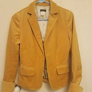 Mustard Velvet J Crew Blazer
